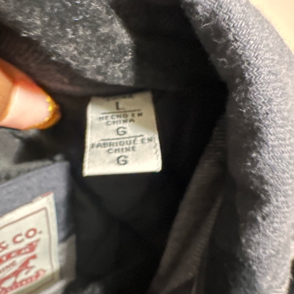Levi's Men's Checkered Jacket - Black and Gray - Picture 5 of 7